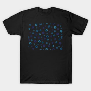Blue Star of David Pattern T-Shirt